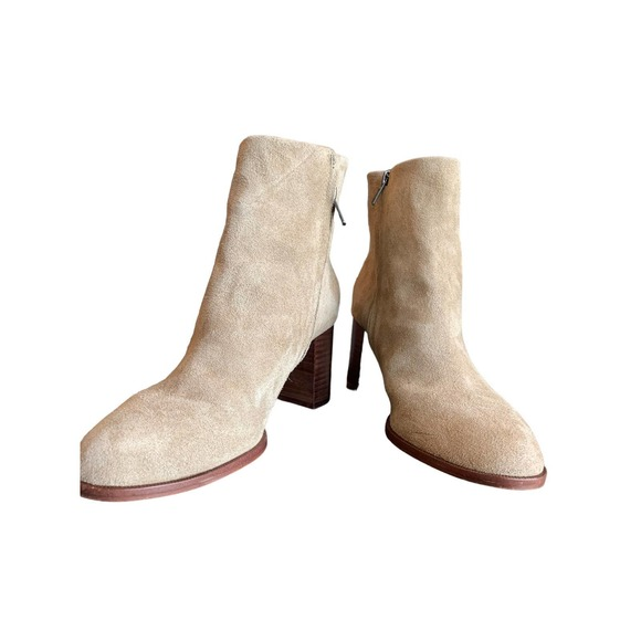 Madewell Mira side–seam zip up ankle boot in suede in walnut shell size 9.5 - Picture 1 of 6